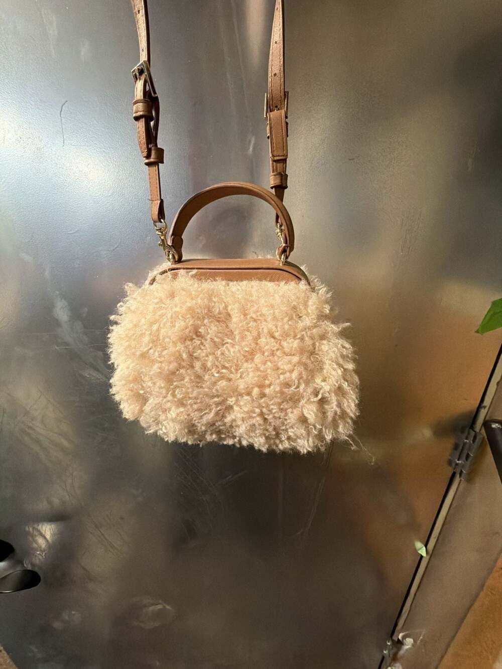 Zara Shearling Mini Handbag
